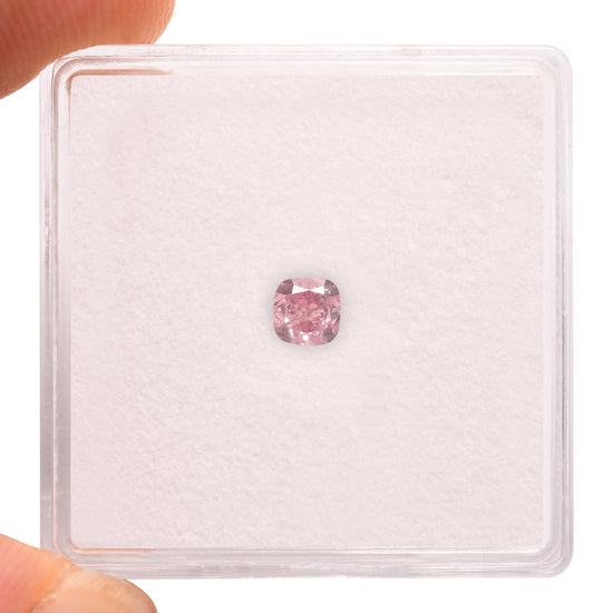 0.31 Carat Fancy Intense Purplish Pink Cushion Diamond SI1 GIA