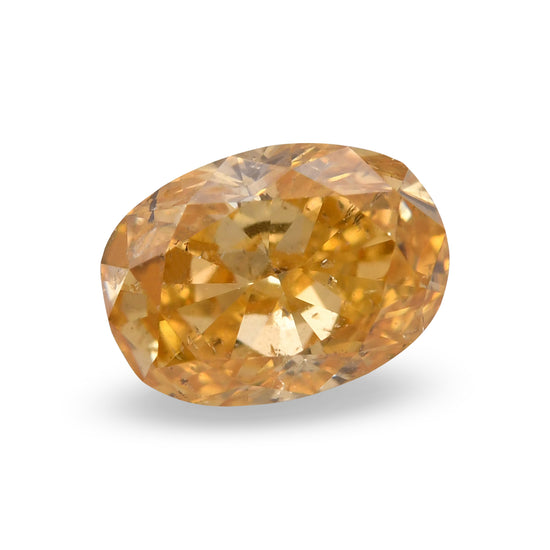 0.40 Carat Fancy Intense Orange Yellow Oval Diamond I1 GIA