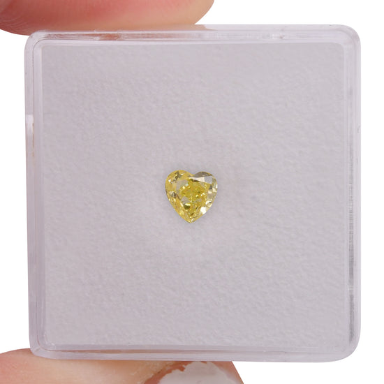 0.40 Carat Fancy Intense Yellow HEART Diamond VS2 GIA
