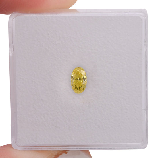 0.30 Carat Fancy Vivid Yellow Oval Diamond VS1 GIA