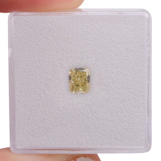 0.50 Carat Fancy Yellow Cushion Diamond VS1 GIA