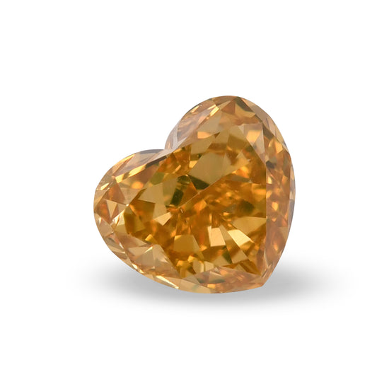 0.61 Carat Fancy Deep Brownish Orangy Yellow HEART Diamond VS2 GIA