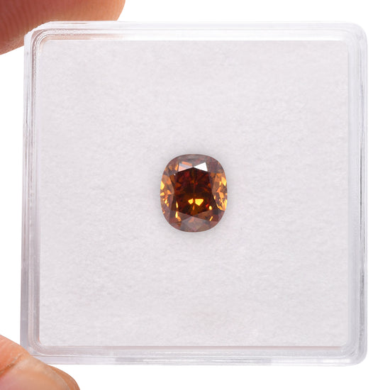 1,08 Karat Fancy Deep Yellowish Orange Cushion Diamant SI1 GIA