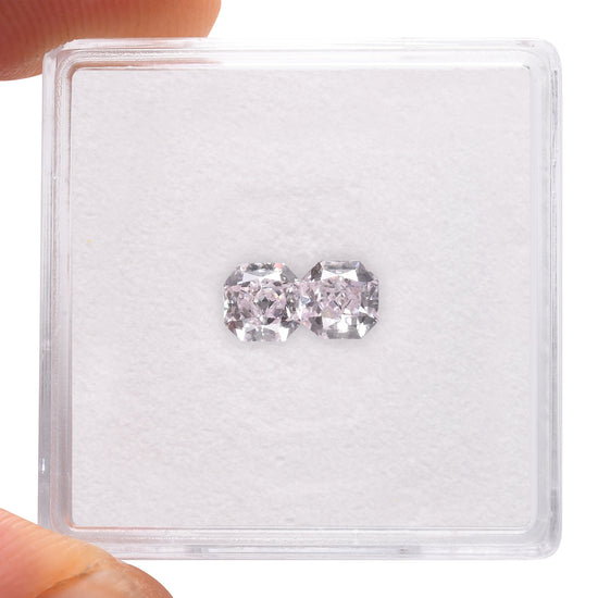 0.75 Carat Faint Pink Radiant Diamonds (I1)