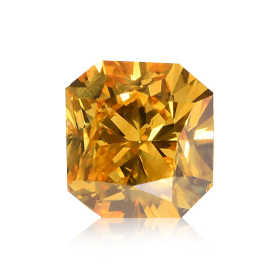 0.34 Carat Fancy Vivid Orangy Yellow Radiant Diamond SI1 GIA