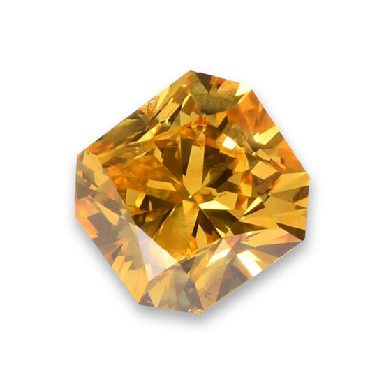 0.34 Carat Fancy Vivid Orangy Yellow Radiant Diamond SI1 GIA