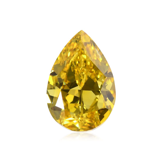 0.50 Carat Fancy Vivid Yellow Pear Diamond SI2 GIA