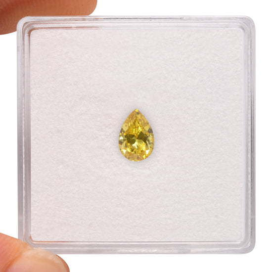 0.50 Carat Fancy Vivid Yellow Pear Diamond SI2 GIA