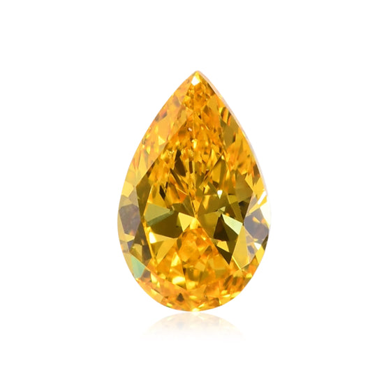0.31 Carat Fancy Vivid Orangy Yellow Pear Diamond VS1 GIA