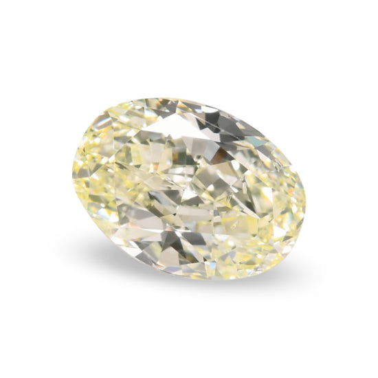0.64 Carat Fancy Light Green Yellow Oval Diamond (SI1) GIA
