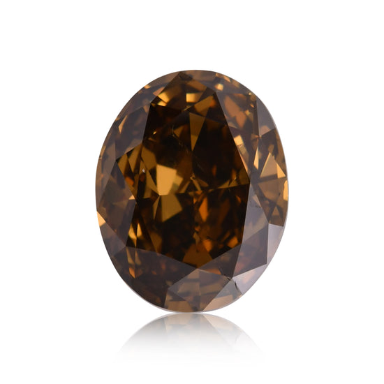4.67 Karat Fancy Dark Yellow Brown Oval Diamant I1 GIA