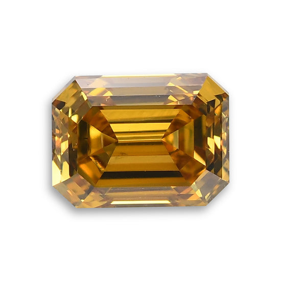 0.47 Carat Fancy Deep Brownish Orangy Yellow Emerald Diamond VVS2 GIA