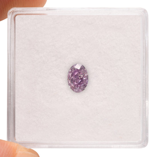0.50 Carat Fancy Intense Pink Purple Oval Diamond VS2 GIA