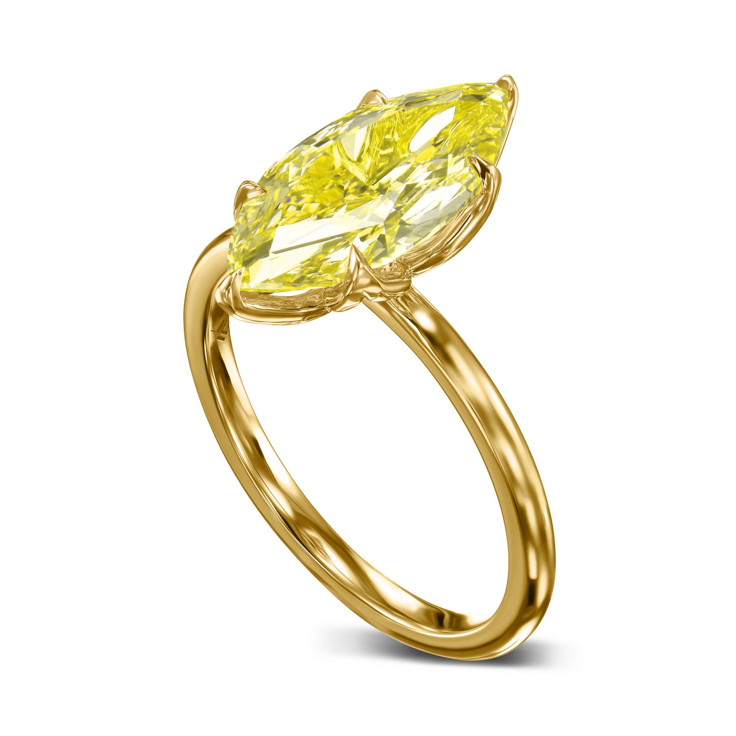 Scalloped Solitaire Diamond Ring Setting