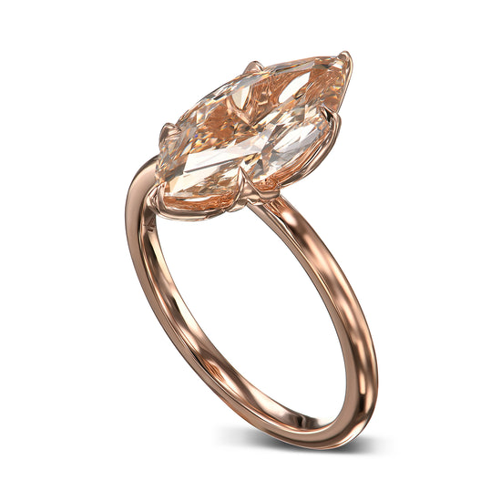 Scalloped Solitaire Diamond Ring Setting