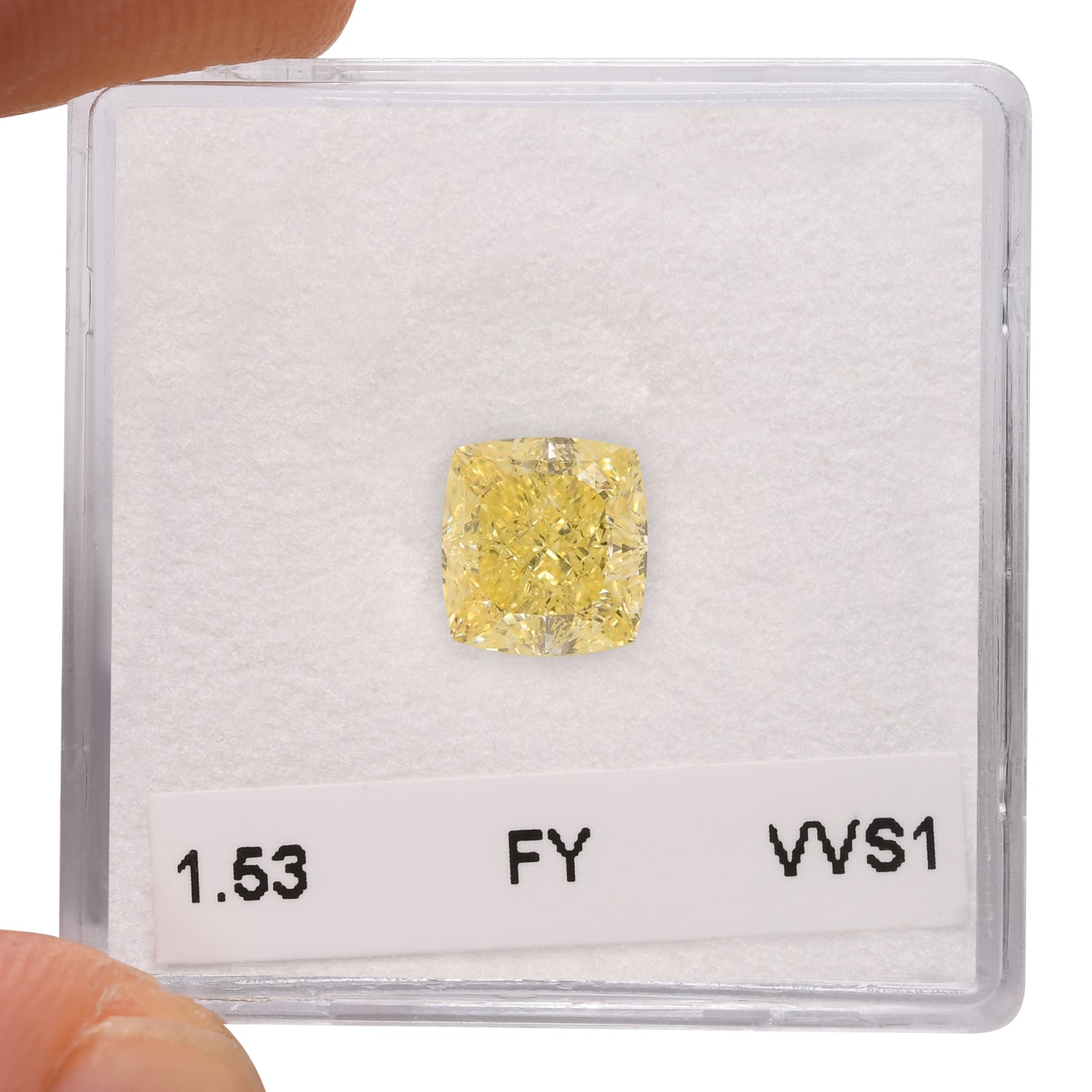 1.53 Carat Fancy Yellow Cushion Diamond VVS1 GIA