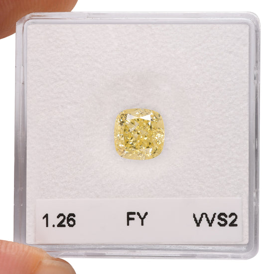 1,26 Karat Fancy Yellow Kissenschliff Diamant VVS2 GIA