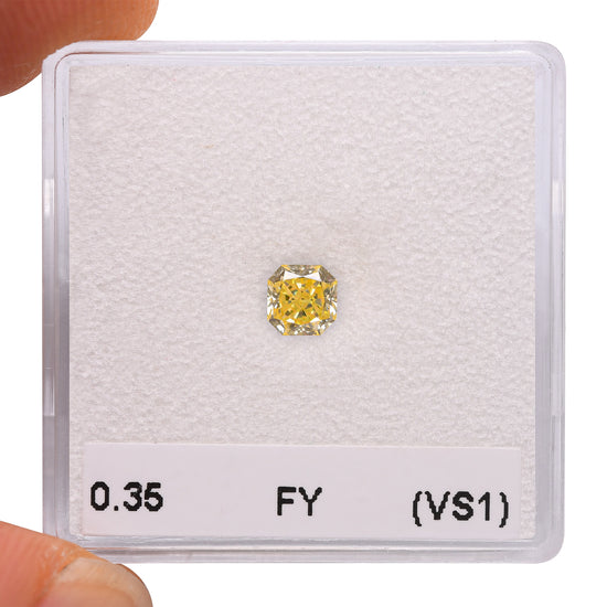 0.35 Carat Fancy Yellow Radiant Diamond (VS1)