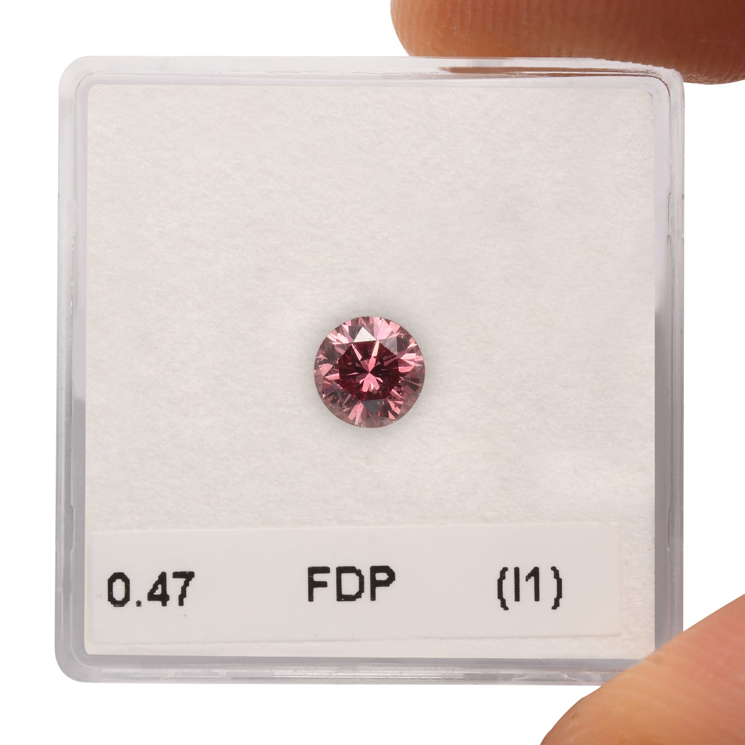 0.47 Carat Fancy Deep Pink Round Brilliant Argyle Diamond (I1) GIA