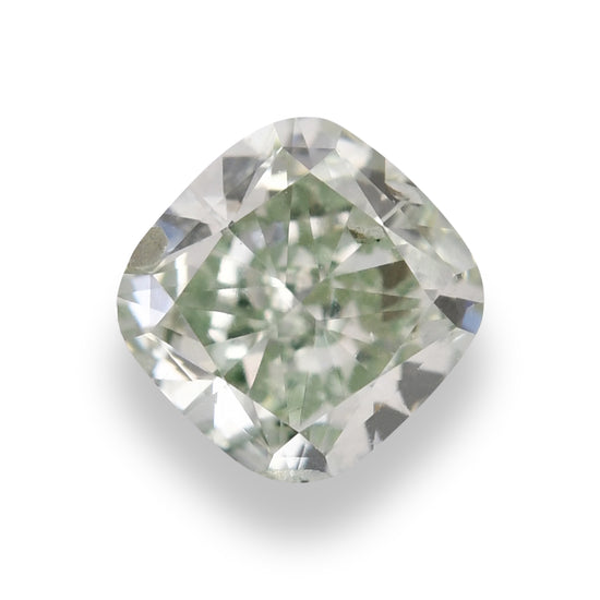 0.27 Carat Fancy Yellowish Green Cushion Diamond SI2 GIA