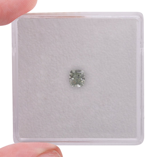 0.22 Carat Fancy Light Green Cushion Diamond SI2 GIA