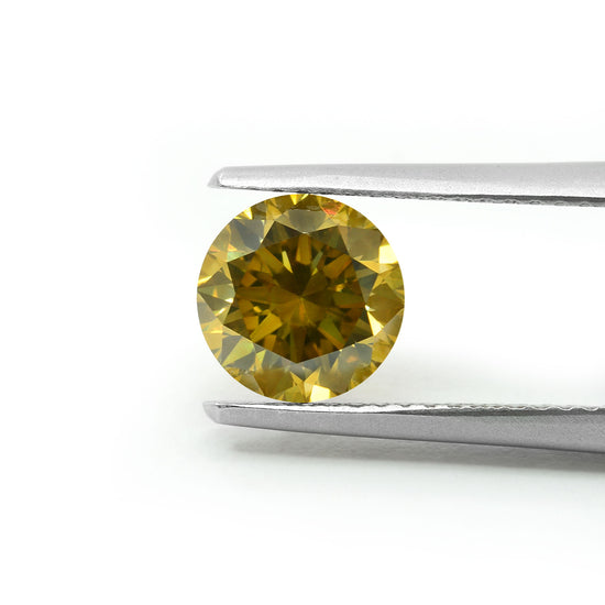 1.51 Carat Fancy Deep Brownish Yellow Round Diamond SI1 GIA