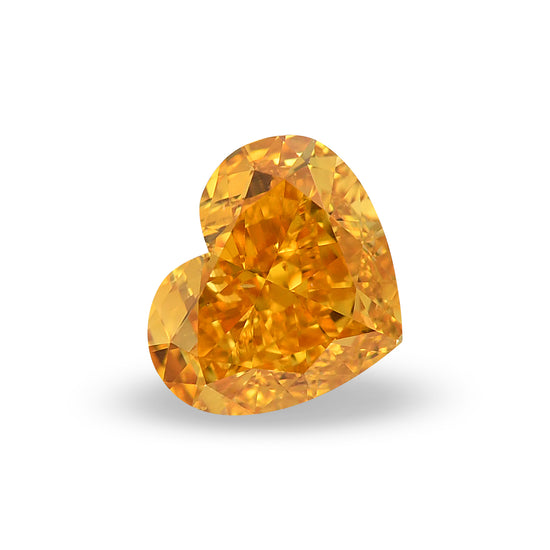 1.00 Carat Fancy Vivid Yellowish Orange HEART Diamond SI1 GIA