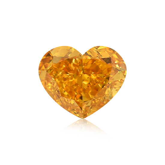 Diamante a CUORE Fantasia Vivid Giallastro Arancio SI1 GIA da 1,00 Carati