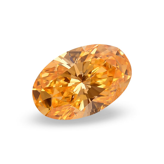 0.74 Carat Fancy Vivid Orange Oval Diamond SI2 GIA