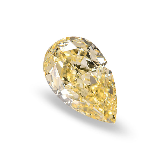 1.00 Carat Fancy Light Yellow Pear Diamond SI2 GIA