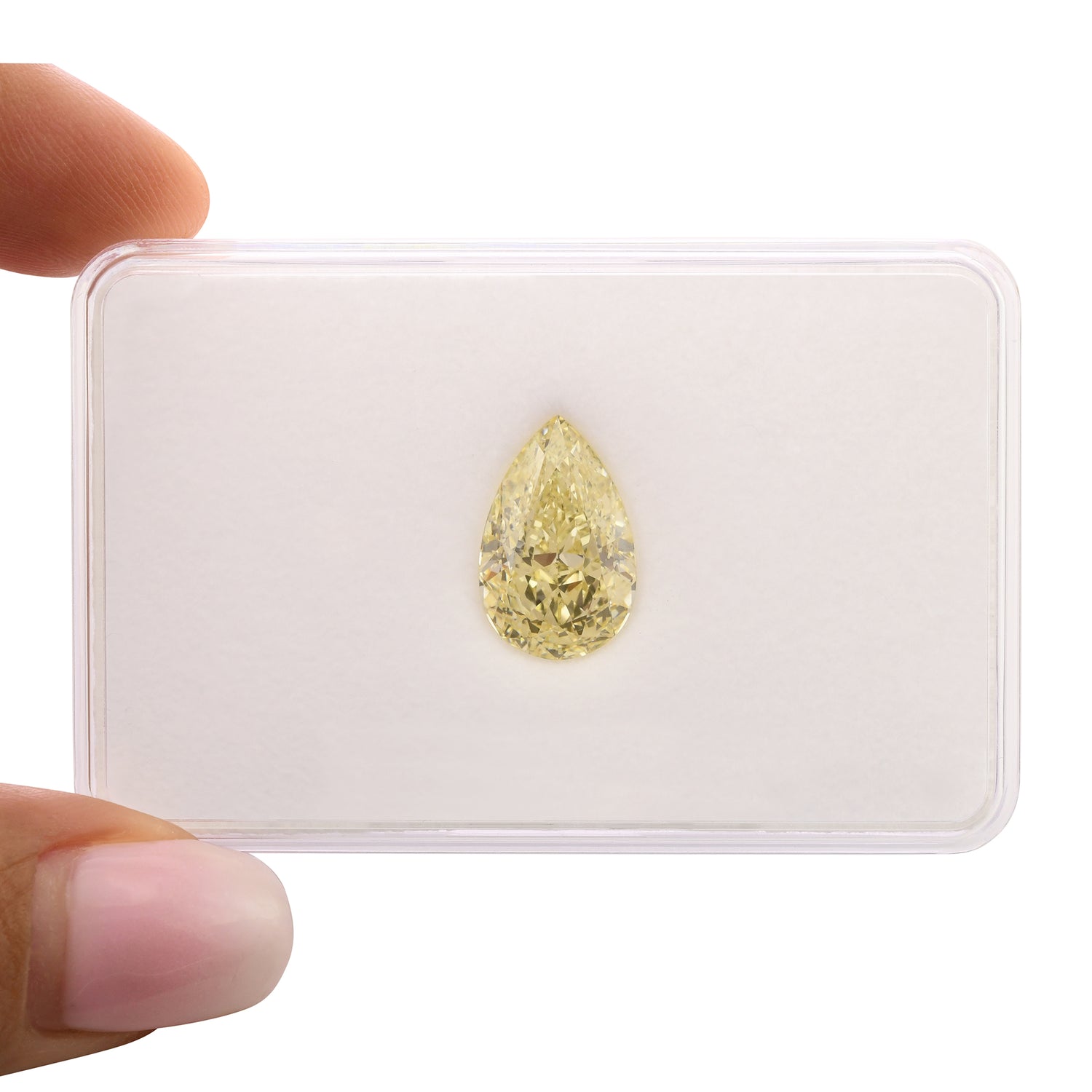 6.04 Carat Light Yellow Pear Diamond VVS1