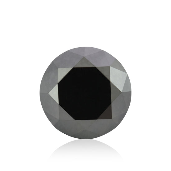 6.37 Carat Fancy Black Round Diamond GIA