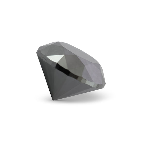 6.37 Carat Fancy Black Round Diamond GIA