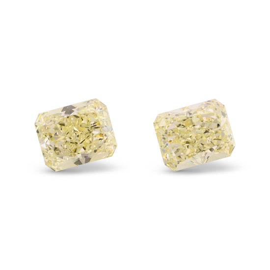 6.60 Carat Fancy Yellow Radiant Diamonds VVS2 and VVS GIA Pair