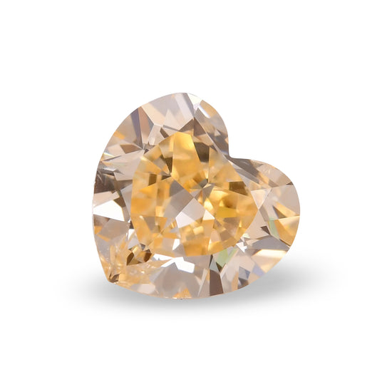 0.81 Carat Fancy Yellow Orange HEART Diamond SI2 GIA
