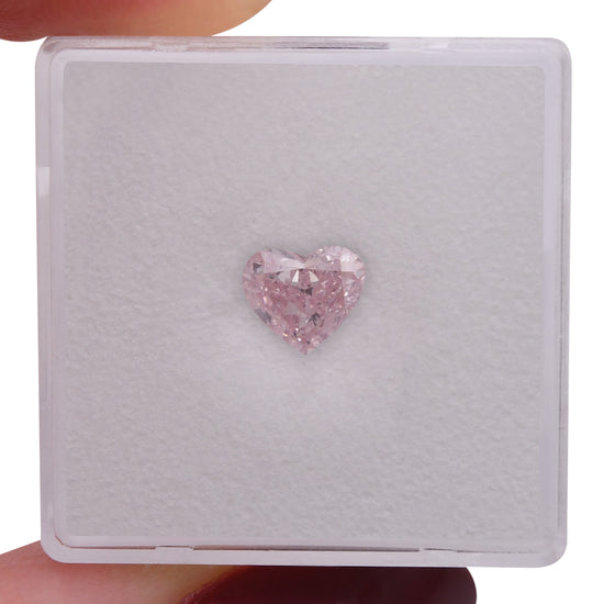 1.00 Carat Fancy Purplish Pink Heart Diamond SI2 GIA