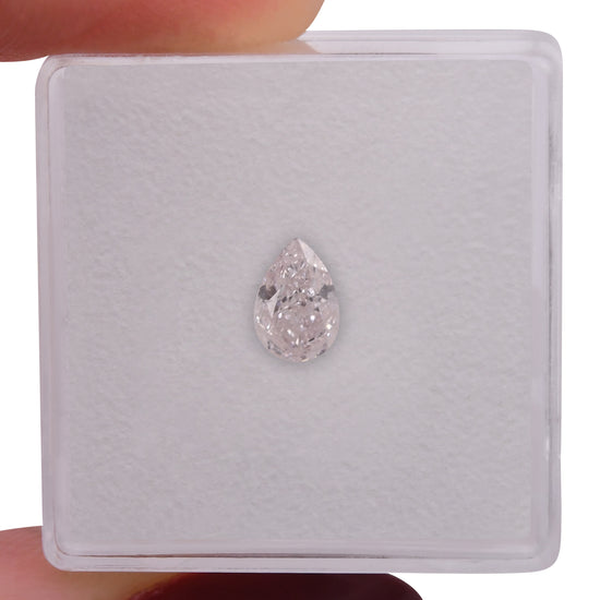 0.71 Carat Faint Pink Pear Diamond IF GIA