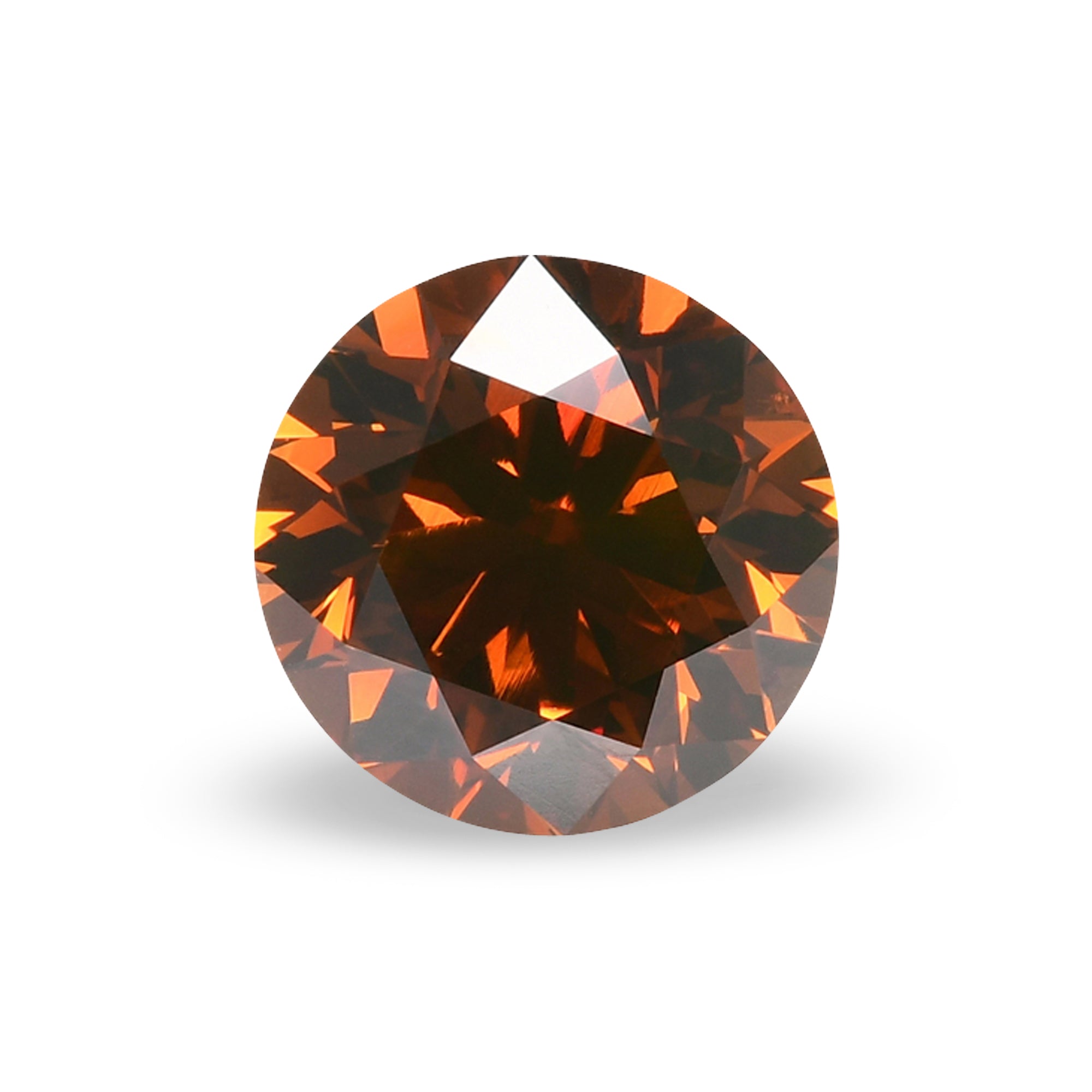 1.20 Carat Fancy Deep Brownish Yellowish Orange Round Diamond VVS2
