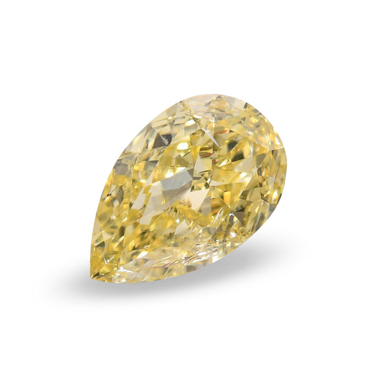 0.98 Carat Fancy Yellow Pear Diamond I2 GIA
