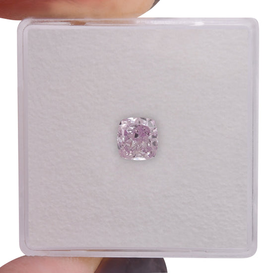 0.70 Carat Fancy Pinkish Purple Cushion Diamond SI2 GIA