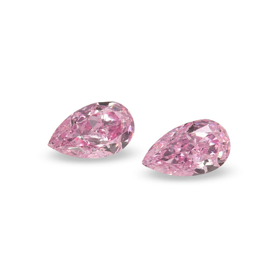 0.16 Carat Fancy Intense Purplish Pink Pear Diamonds (SI2)