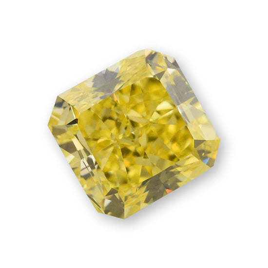 0.85 Carat Fancy Vivid Yellow Radiant Diamond IF GIA