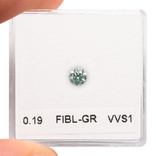 0.19 Carat Fancy Intense Bluish Green Round Diamond VVS1 GIA