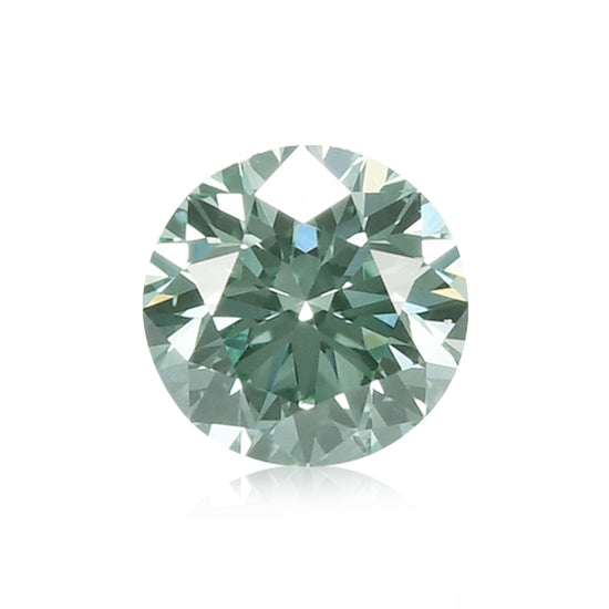 Diamante Rotondo Bluastro Verde Fancy Intenso 0.19 Carati VVS1 GIA