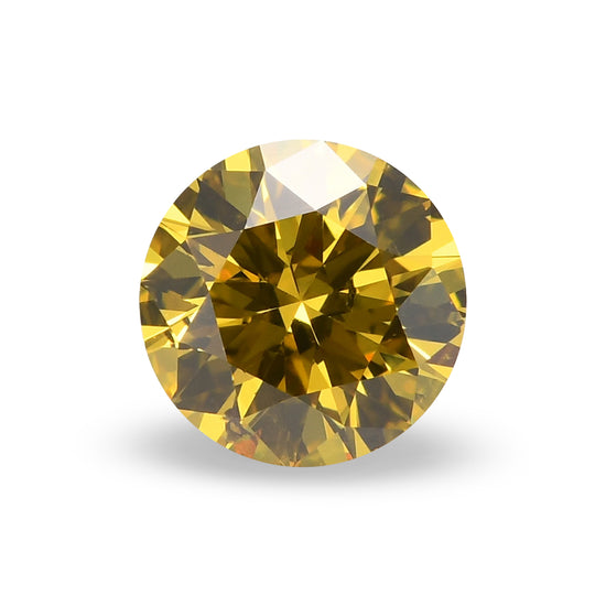 0.41 Carat Fancy Vivid Yellow Round Brilliant Diamond SI2 GIA
