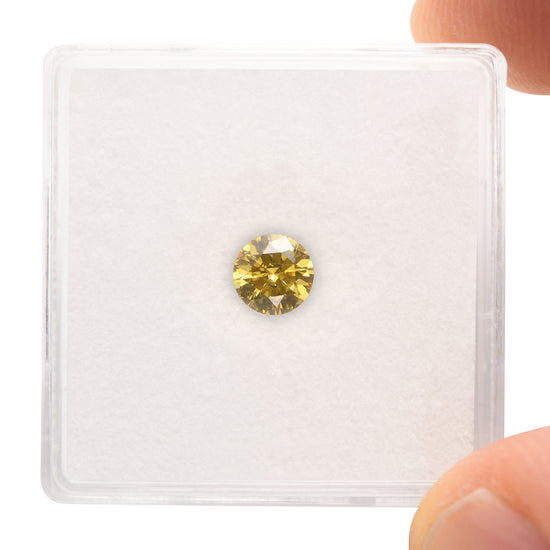 0.41 Carat Fancy Vivid Yellow Round Brilliant Diamond SI2 GIA