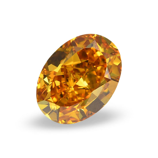 0.51 Carat Fancy Intense Orange Yellow Oval Diamond VS2 GIA