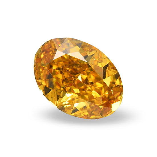 0.70 Carat Fancy Vivid Orangy Yellow Oval Diamond VS2 GIA