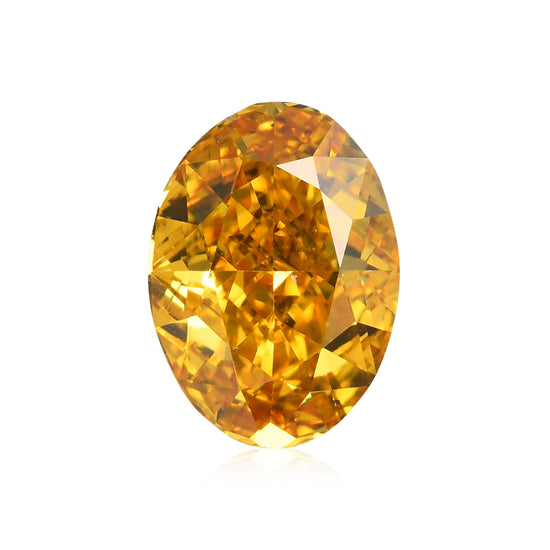 0.70 Karat Fancy Vivid Orangy Yellow Oval Diamant VS2 GIA