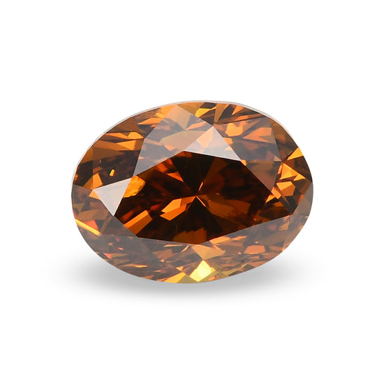 0.70 Carat Fancy Dark Orangy Brown Oval Diamond I1 GIA